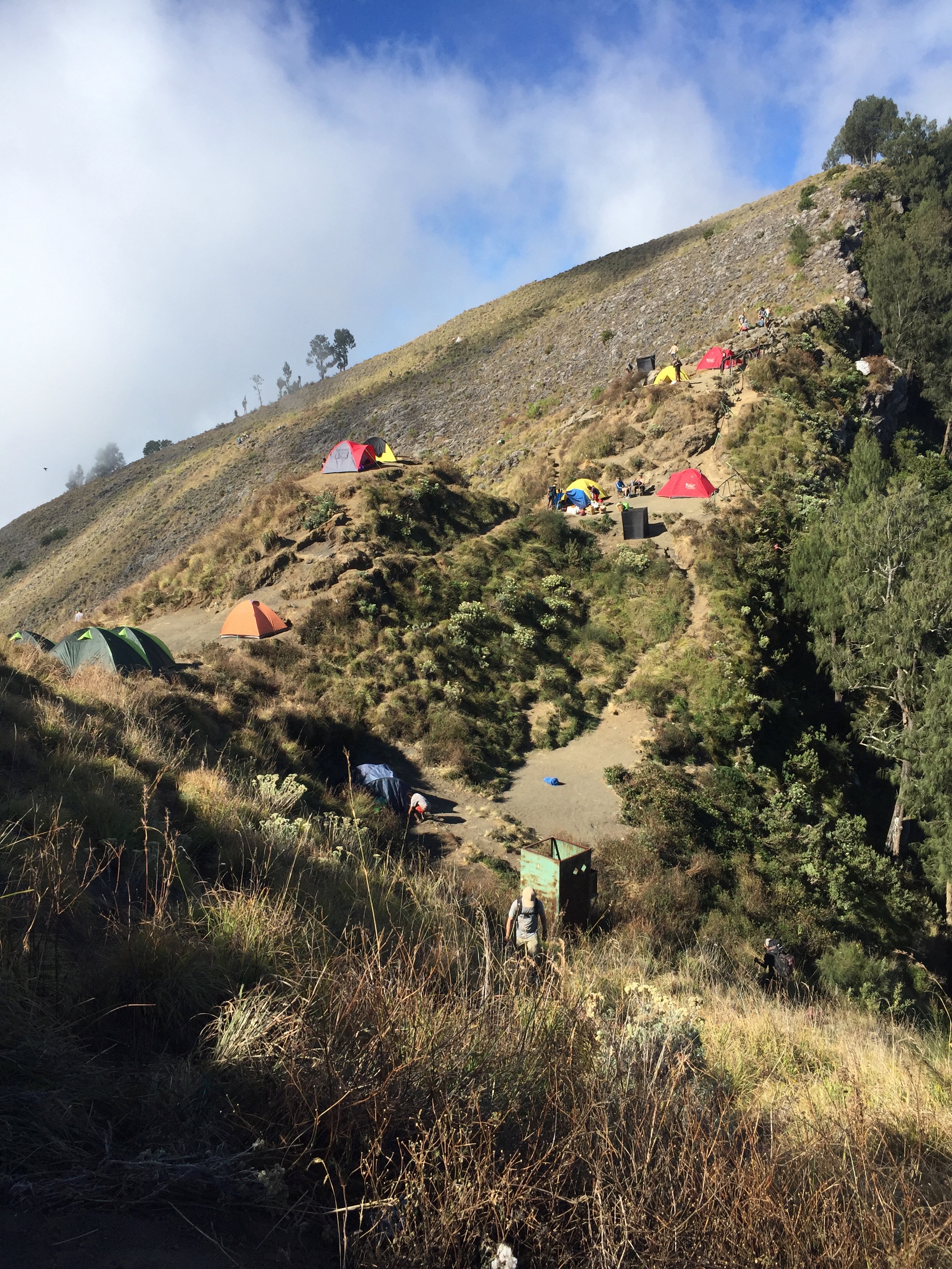 tents at the crater rim
